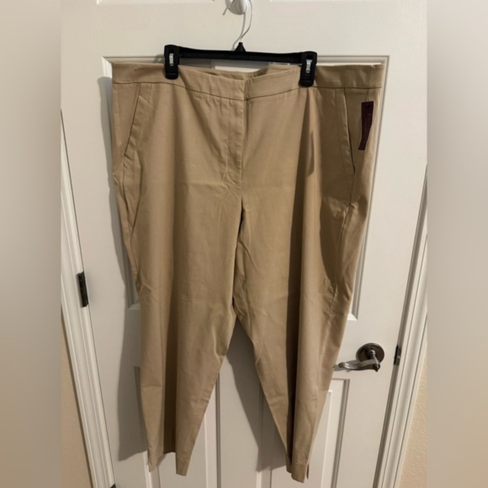 Lane Bryant Plus New Madison Ankle Pant Khaki Tan Size 26
